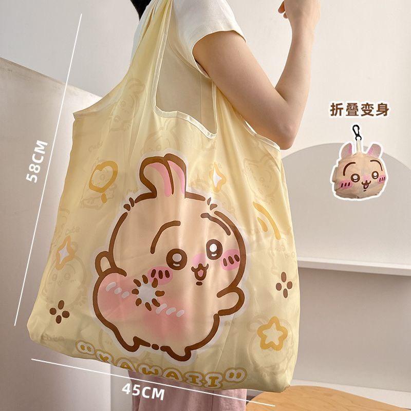 𝗟𝗶𝗻𝗦𝗵𝗼𝗽 現貨｜吉伊卡哇 手提環保袋 折疊購物袋 大容量防水 超市買菜收納袋-細節圖7