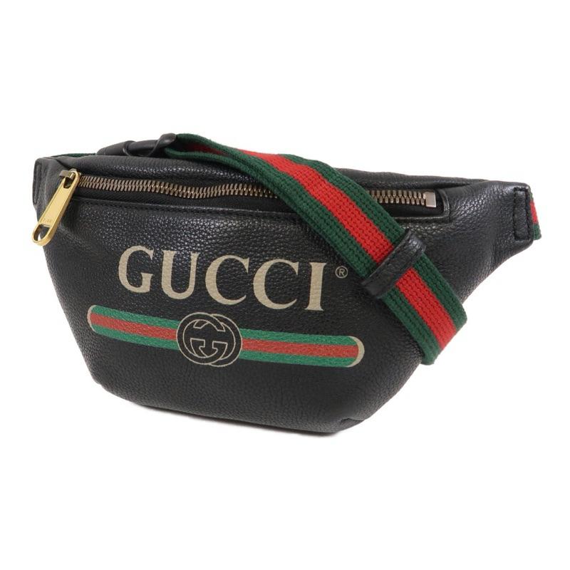 GUCCI 牛皮皮革 Small Waist Bag 腰包黑色-細節圖4