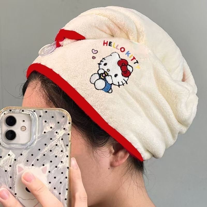 𝗟𝗶𝗻𝗦𝗵𝗼𝗽｜Ins風 Hello Kitty KT貓 浴巾毛巾三件套 女生宿舍 家用 珊瑚絨 吸水速乾-細節圖4
