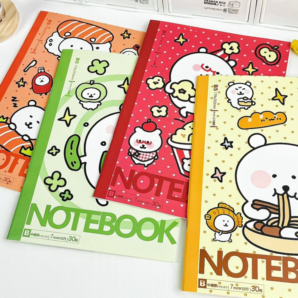 𝗟𝗶𝗻𝗦𝗵𝗼𝗽｜Ins 可愛 自嘲熊筆記本 卡通手賬本 學生 耐用 高顏值 B5 橫線記事本-細節圖3
