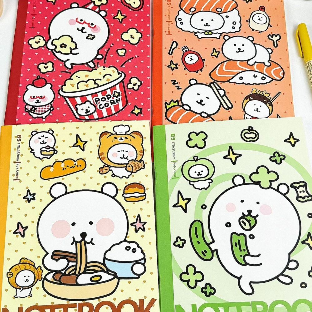 𝗟𝗶𝗻𝗦𝗵𝗼𝗽｜Ins 可愛 自嘲熊筆記本 卡通手賬本 學生 耐用 高顏值 B5 橫線記事本-細節圖4