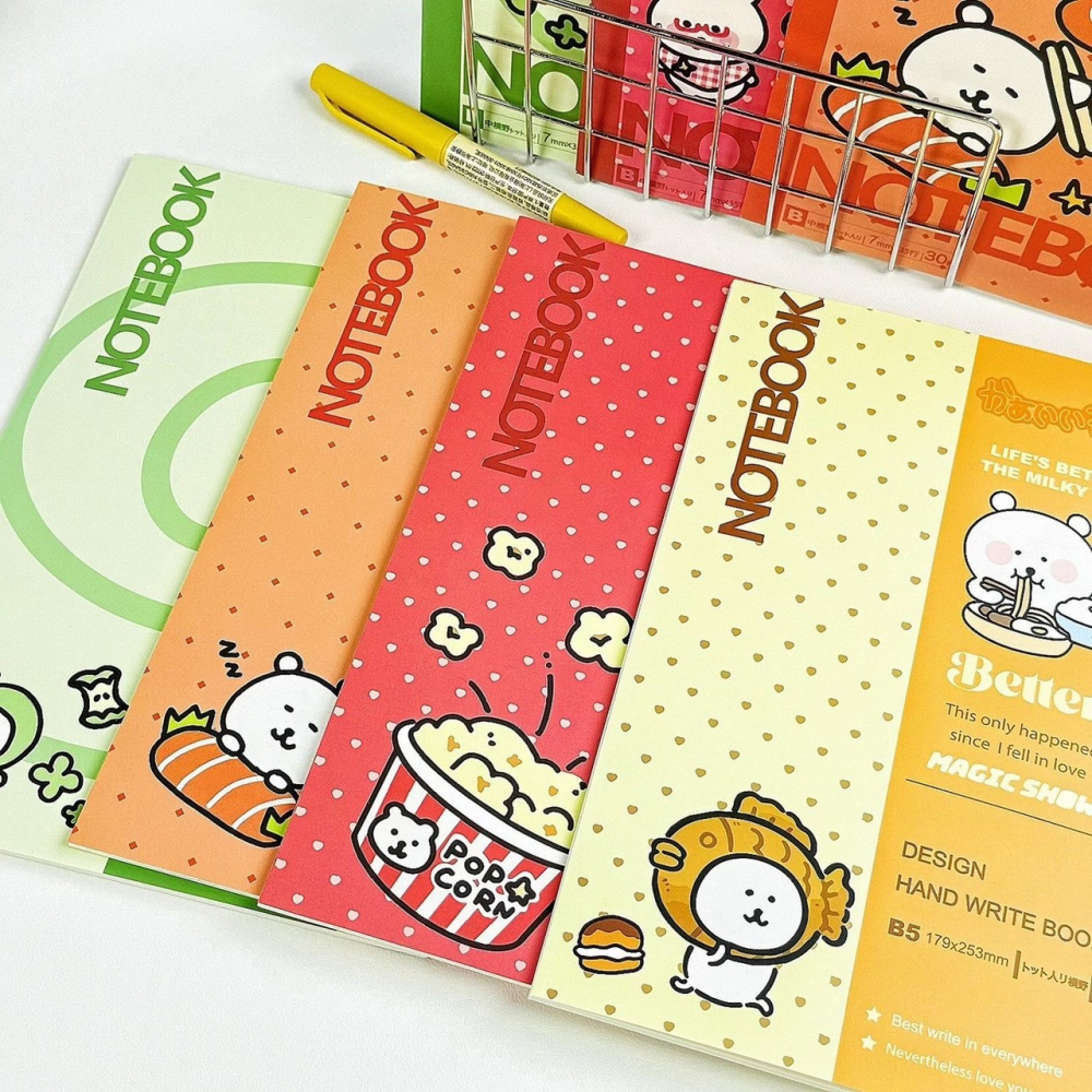 𝗟𝗶𝗻𝗦𝗵𝗼𝗽｜Ins 可愛 自嘲熊筆記本 卡通手賬本 學生 耐用 高顏值 B5 橫線記事本-細節圖5