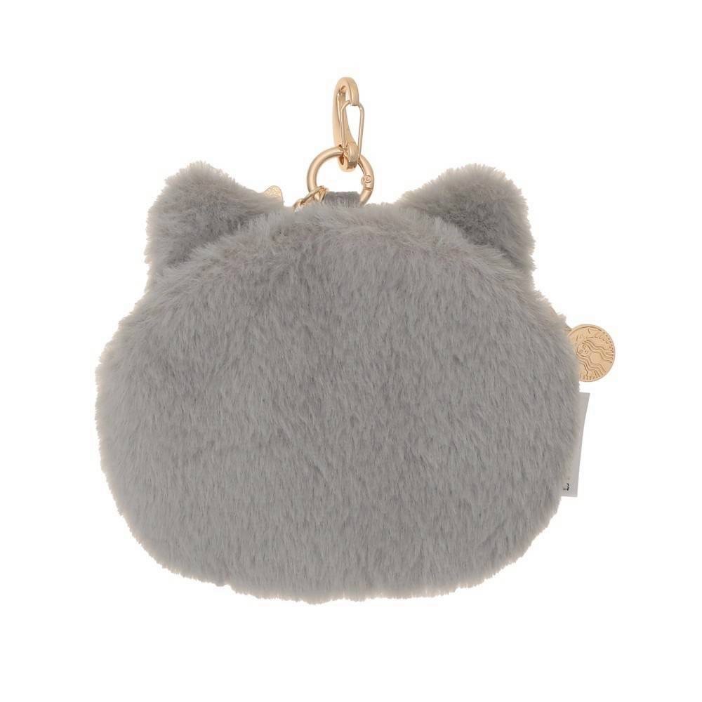 日本 星巴克 2026年情人節限定 絨毛貓咪拉鍊收納包吊飾-細節圖3