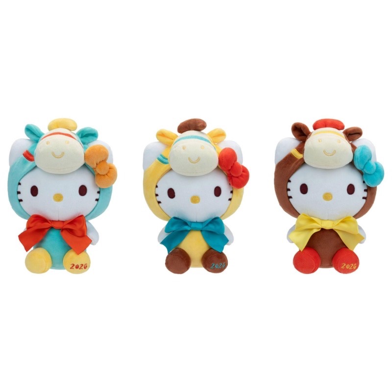 【2026 限量】Hello Kitty ♡ 馬年限定生肖絨毛娃娃 (三入組精裝禮盒)-細節圖3