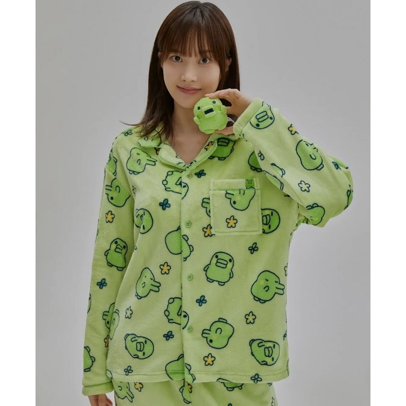 【韓國 SPAO 正版】Tamagotchi 聯名套裝 ♡ 復古電子雞刷毛睡衣 (男女同款/三色)-細節圖3