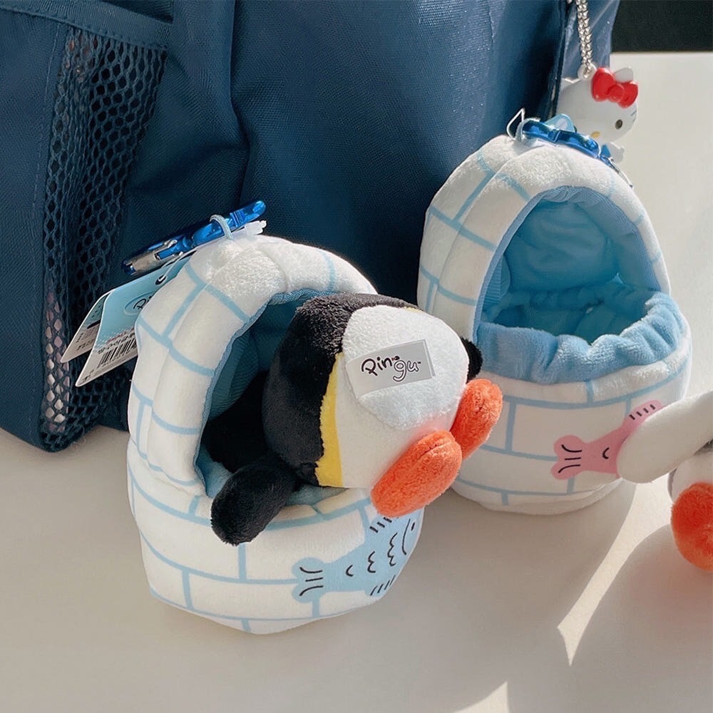 【韓國直送】PINGU 企鵝家族 ♡ 溫馨冰屋套裝吊飾 (10cm/含冰屋小窩)-細節圖2