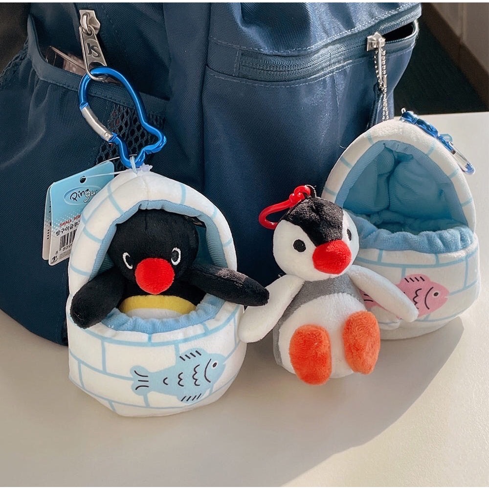 【韓國直送】PINGU 企鵝家族 ♡ 溫馨冰屋套裝吊飾 (10cm/含冰屋小窩)-細節圖5