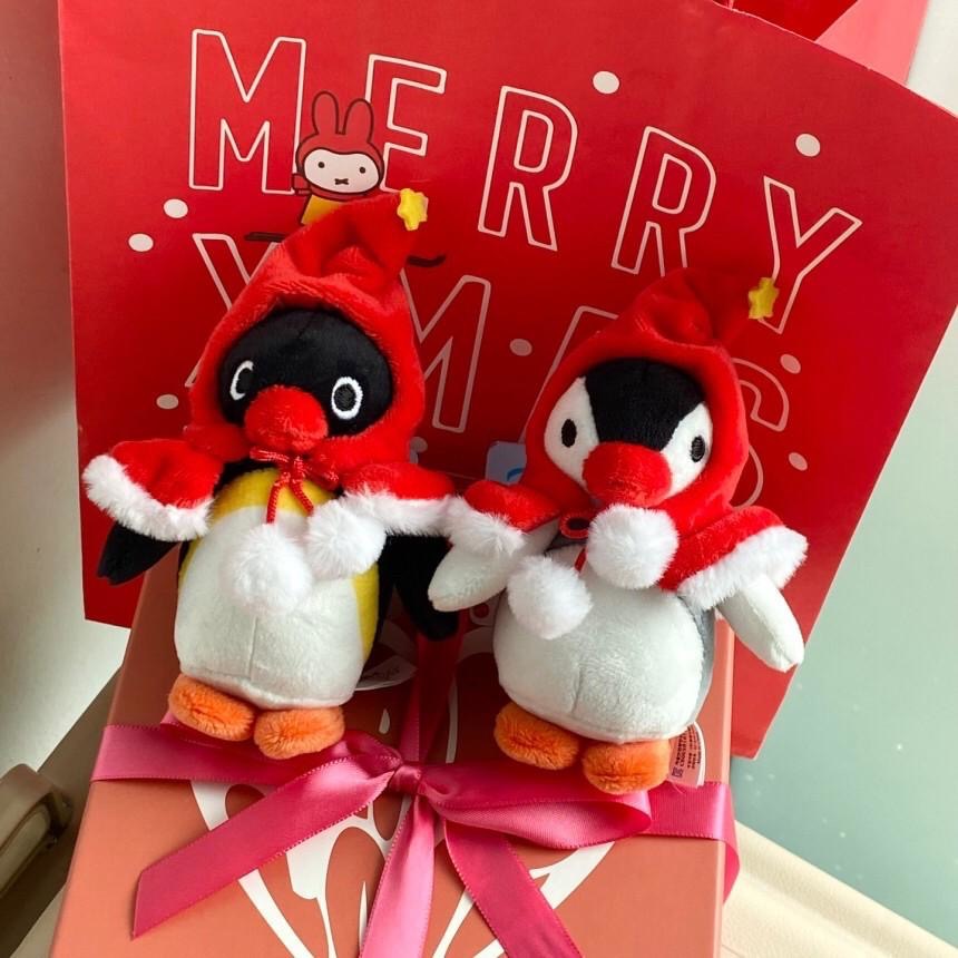 【韓國直送】PINGU 企鵝家族 ♡ 冬季紅斗篷吊飾 (10cm/兩款選)-細節圖2