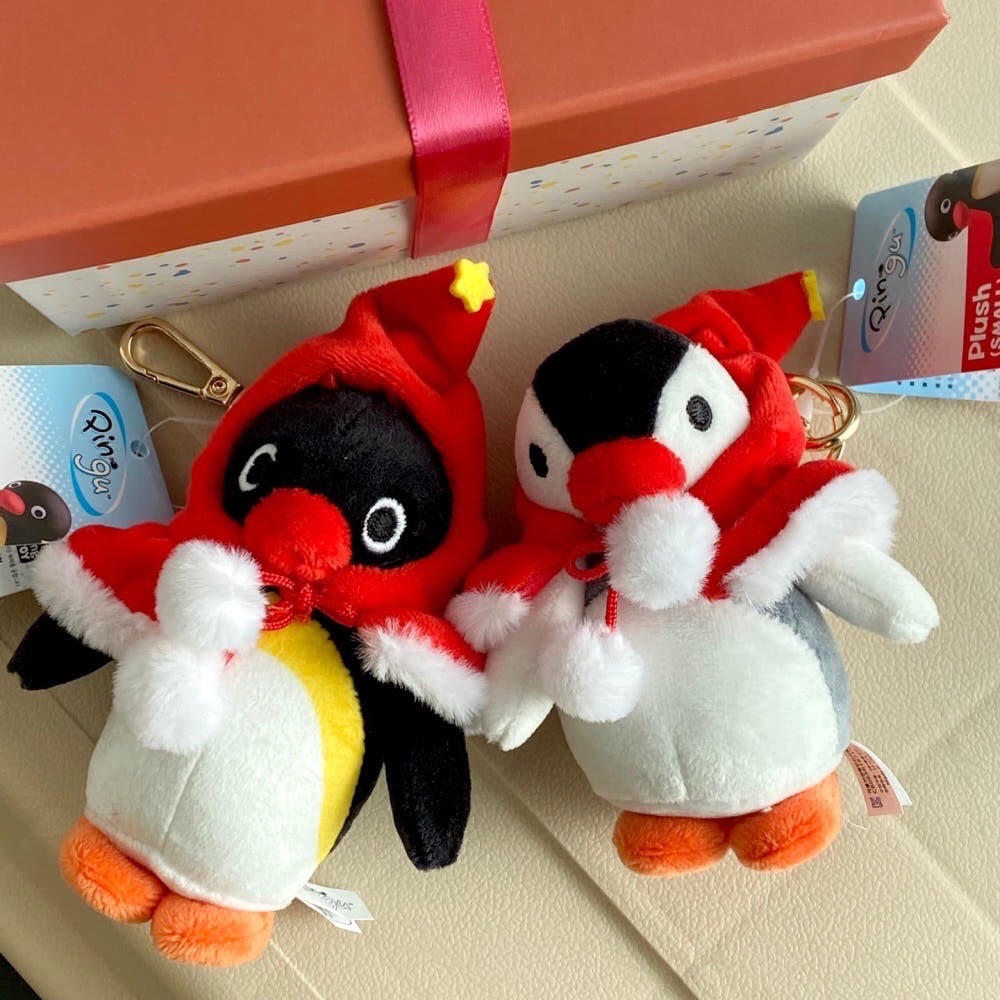 【韓國直送】PINGU 企鵝家族 ♡ 冬季紅斗篷吊飾 (10cm/兩款選)-細節圖7