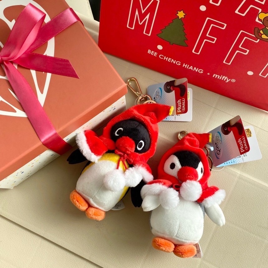 【韓國直送】PINGU 企鵝家族 ♡ 冬季紅斗篷吊飾 (10cm/兩款選)-細節圖9