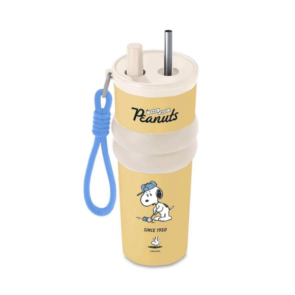 【正版授權】史努比 SNOOPY ♡ 625ml 悠遊提繩真空隨行吸管杯 (3款選)-細節圖6