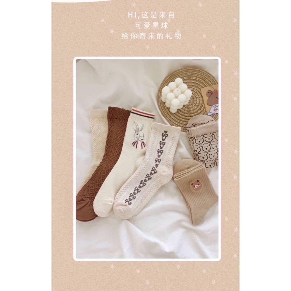 01/31收單｜日系8色小熊襪組合【8雙/組】-細節圖4