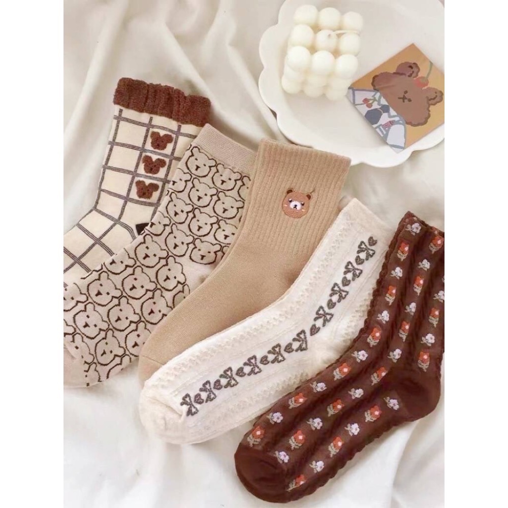01/31收單｜日系8色小熊襪組合【8雙/組】-細節圖6