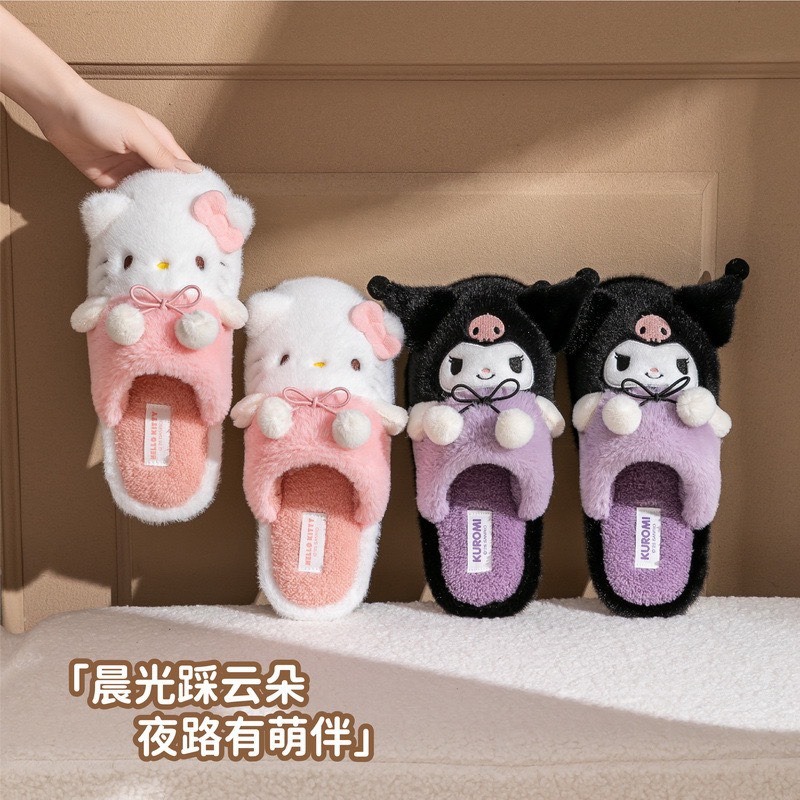 預購｜三麗鷗正版 造型棉拖鞋 ｜ 親子同款 美樂蒂 大耳狗 立體毛絨 柔軟保暖 居家拖鞋 兒童棉拖 附吊牌鐳射標-細節圖2