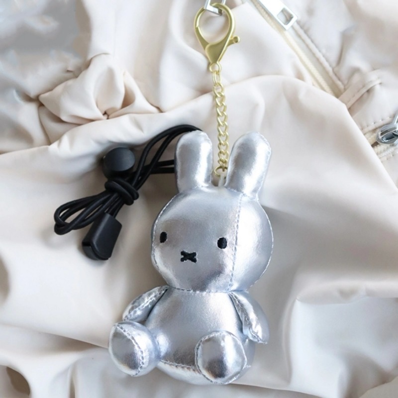 【日本連線】Miffy 米飛兔 ‧ 夢幻特殊色立體絨毛吊飾 (白色夜光 / 奢華金銀款)-細節圖2