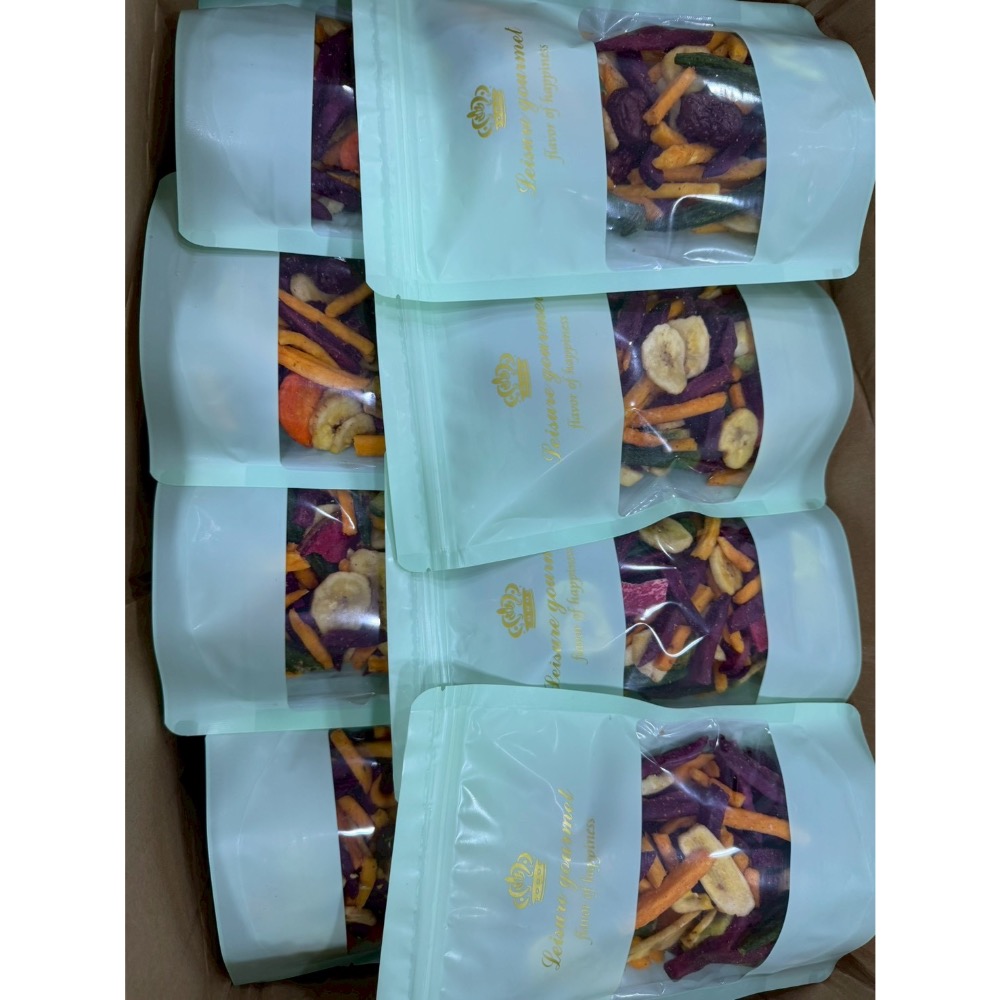 現貨｜綜合蔬果脆 Leisure Gourmet｜低溫真空烘焙 保留營養原色 多種天然蔬果秋葵/紫薯/紅蘿蔔 200g-細節圖3