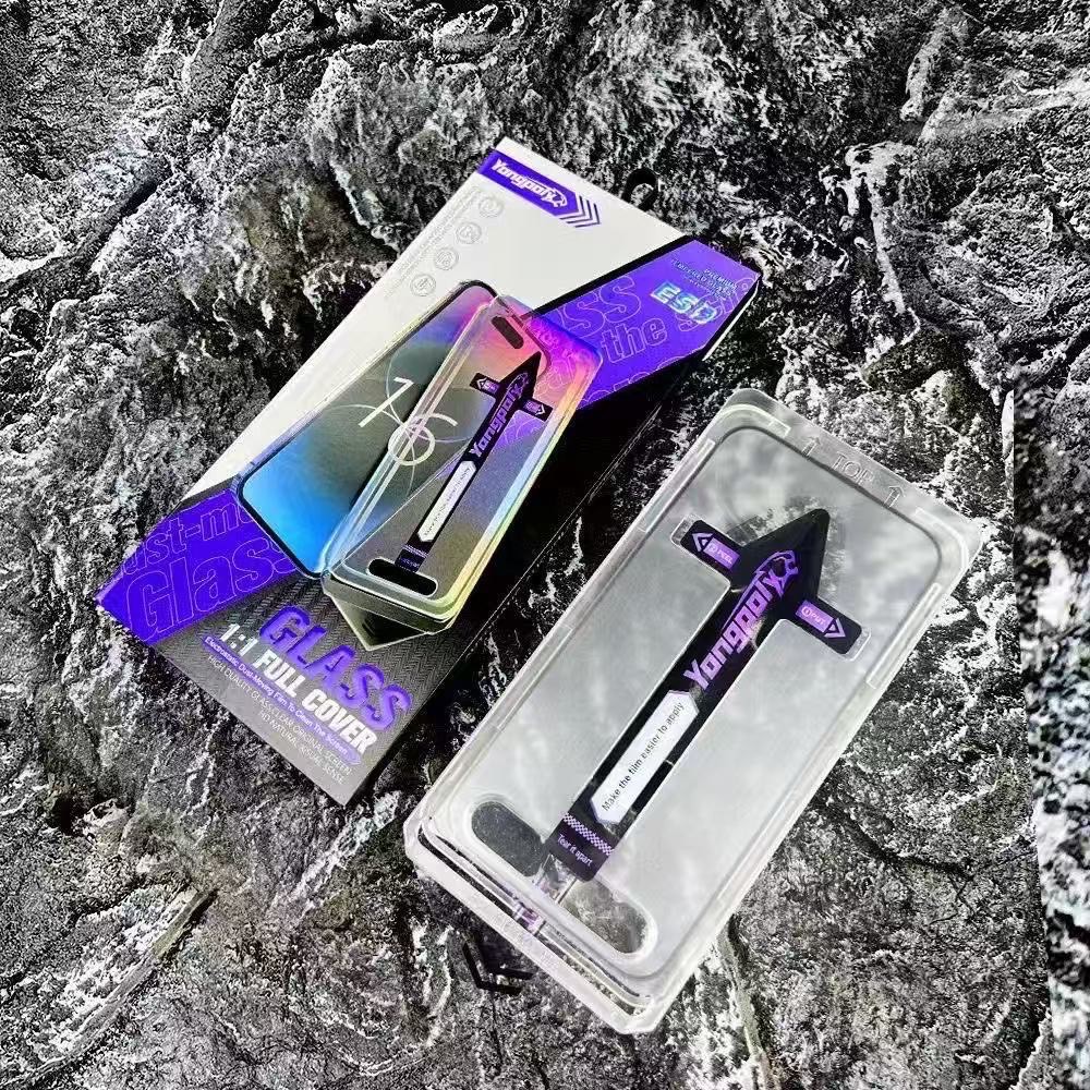 現貨｜附無塵艙｜iPhone 滿版 9H 鋼化玻璃貼｜一秒對位自動除塵 高清/防窺可選 零失敗貼膜神器 全系列-細節圖2
