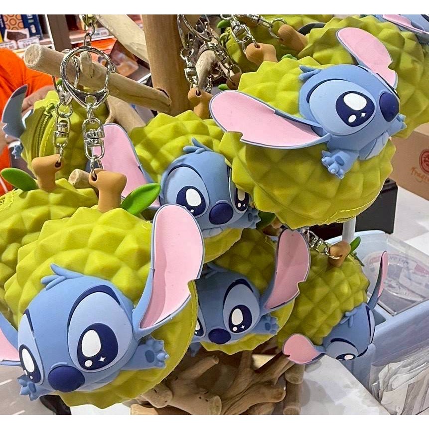 預購｜新加坡限定 ｜ 史迪奇榴槤造型鑰匙圈零錢包 立體榴槤外殼 史迪奇小屁屁設計 實用收納掛飾 迪士尼控必收-細節圖3