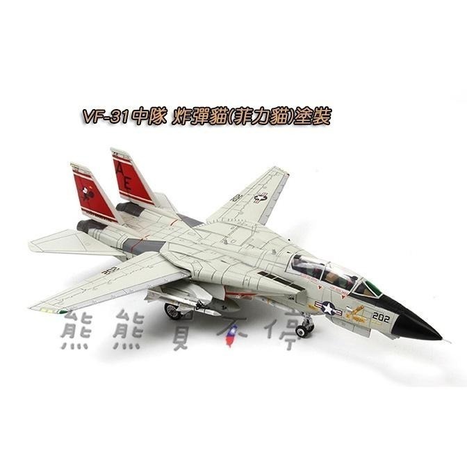 [在台現貨/可變翼] 美國海軍 菲力貓 F-14A 雄貓轟炸機 VF-31中隊 F14 戰鬥機 1/72 合金飛機模-細節圖3