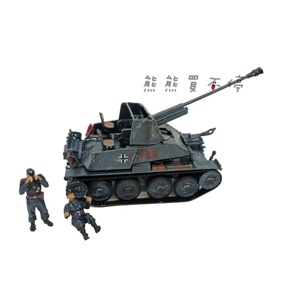 [在台現貨-兩色可選] 二戰德國 黃鼠狼 自行反坦克炮 (貂鼠III驅逐戰車) 1/72 合金 戰車 模型 附贈兩個兵人-細節圖2