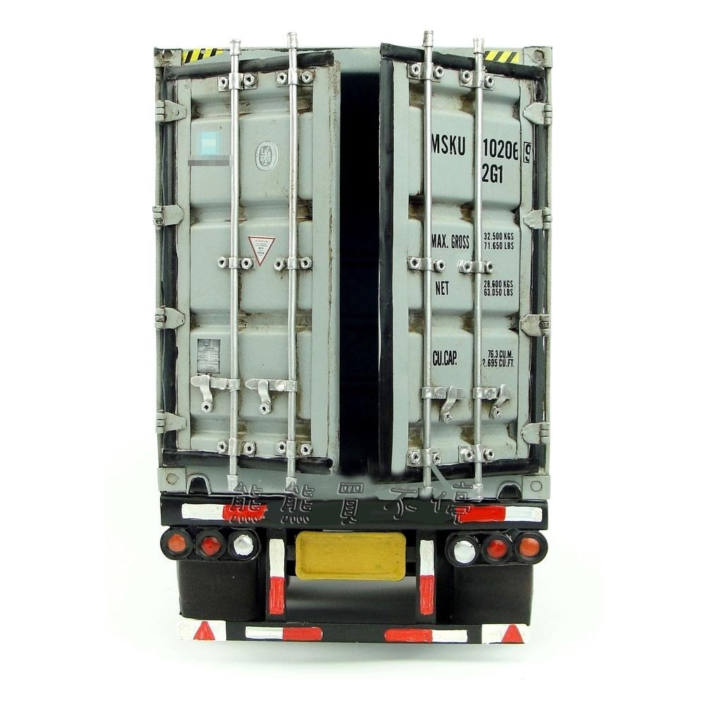 [在台現貨-兩款形式可選] 手工製作 貨櫃車 貨車 做舊 仿真 鐵皮製 (面紙盒) 卡車模型-細節圖4