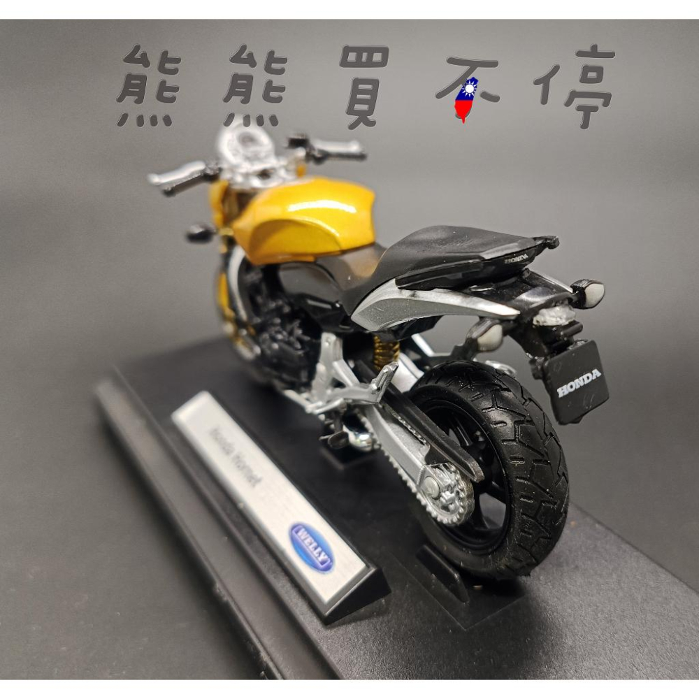 [在台現貨] Honda Hornet 本田 大黃蜂 金黃色 1/18 仿真 合金 摩托車 重機 模型-細節圖2