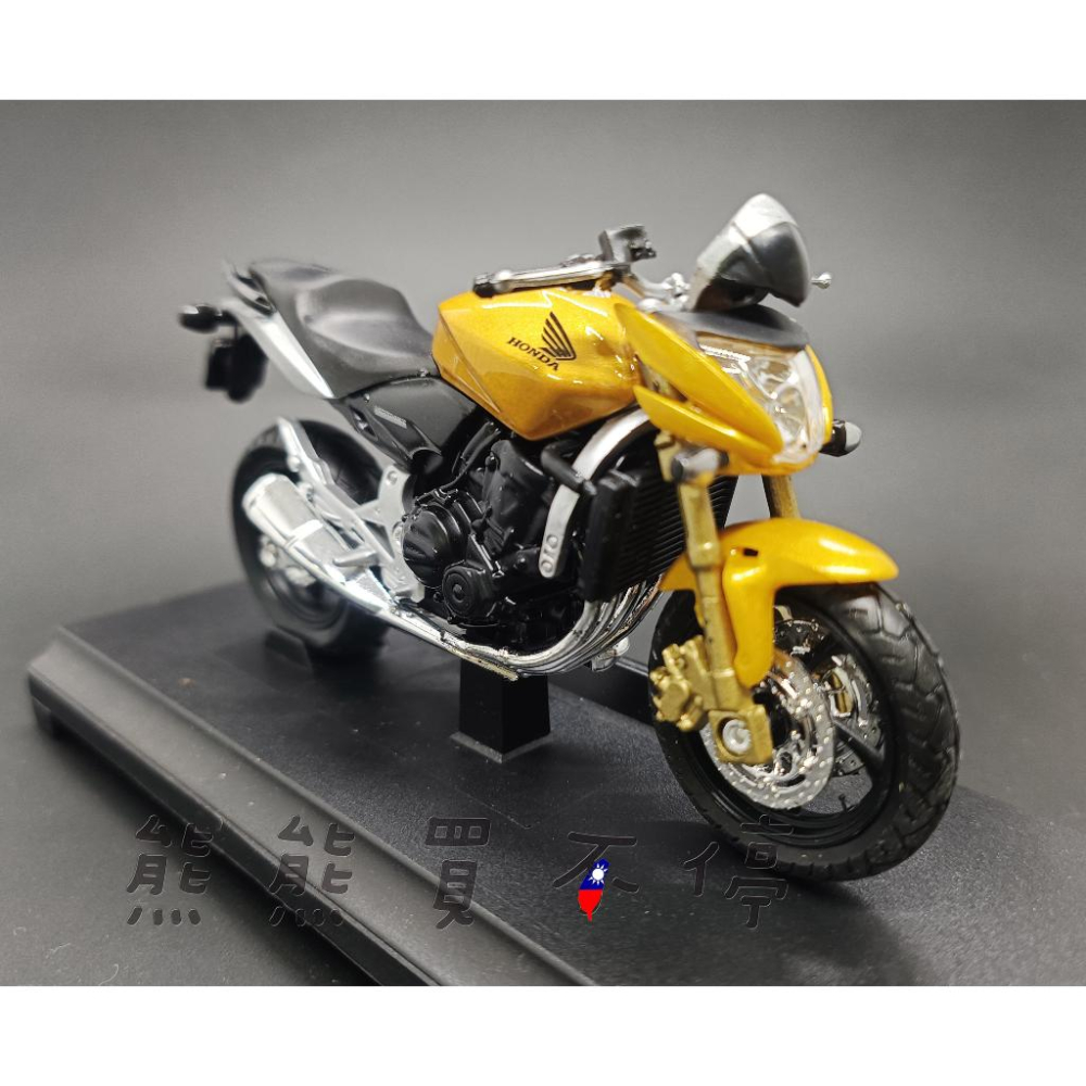 [在台現貨] Honda Hornet 本田 大黃蜂 金黃色 1/18 仿真 合金 摩托車 重機 模型-細節圖3