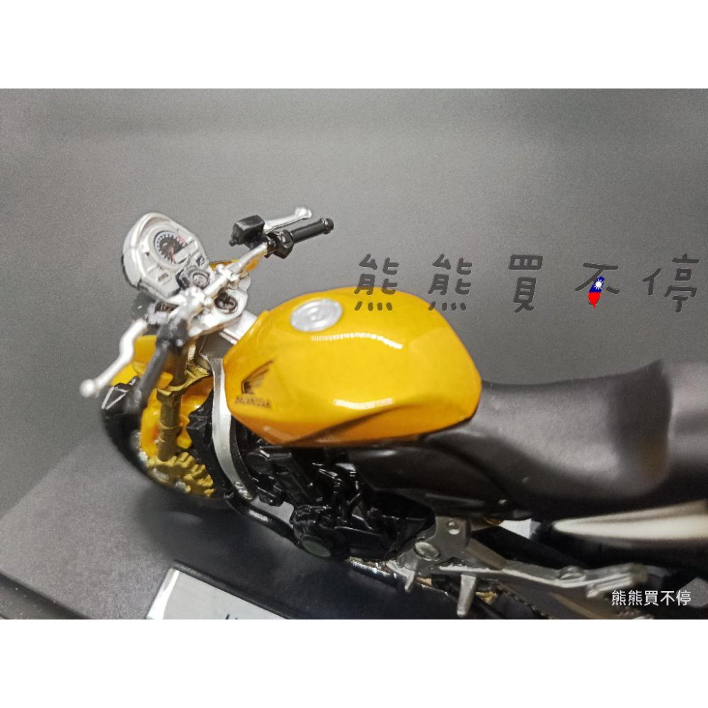 [在台現貨] Honda Hornet 本田 大黃蜂 金黃色 1/18 仿真 合金 摩托車 重機 模型-細節圖4