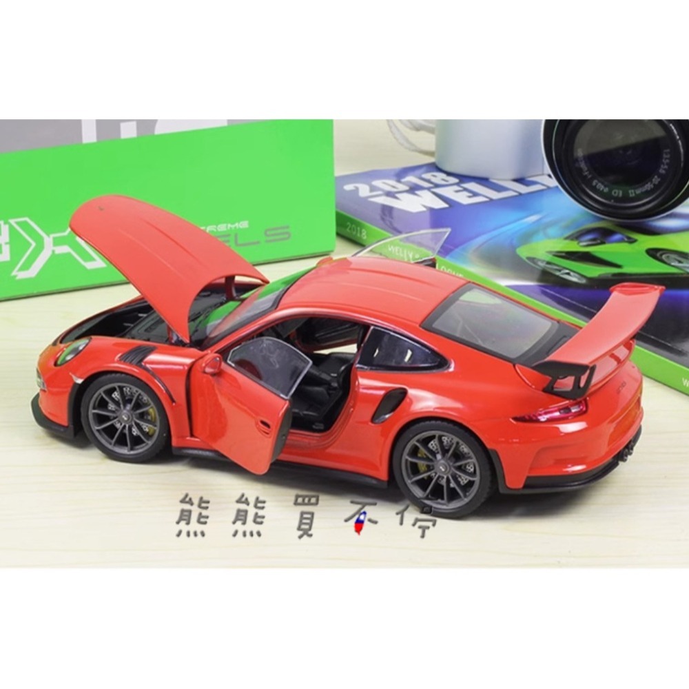 [在台現貨-五色可選] PORSCHE 保時捷 911 GT3 RS 1/24 原廠授權 合金 汽車模型-細節圖8