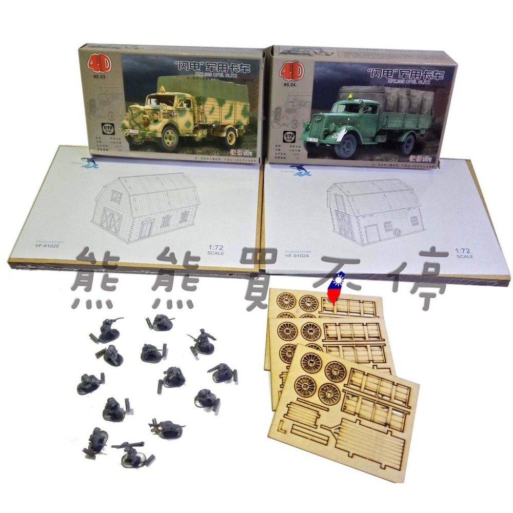 [在台現貨-套裝] 二戰 歐洲 房屋 糧倉 軍火庫 軍事場景 手工DIY 1/72 木製 仿真 拼裝 建築 模型-細節圖6