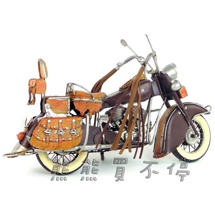 [在台現貨/超推!! 1/8摩托車] 鐵製 手工 復古 鐵皮製 美國 印地安 嬉皮風  重型摩托車 1943年 重機模型-細節圖3