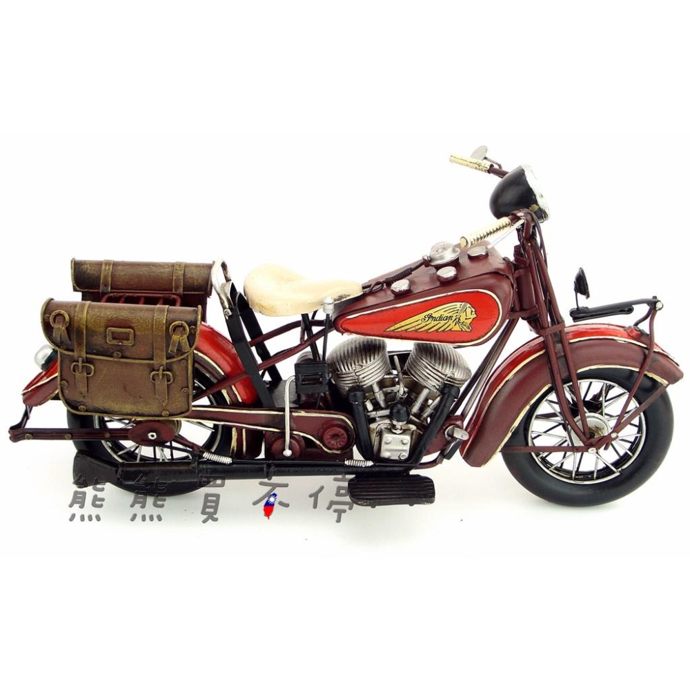 [在台現貨] 鐵製 手工 復古 鐵皮製 印地安 摩托車 Indian Motorcycle 1936年 重機模型-細節圖3