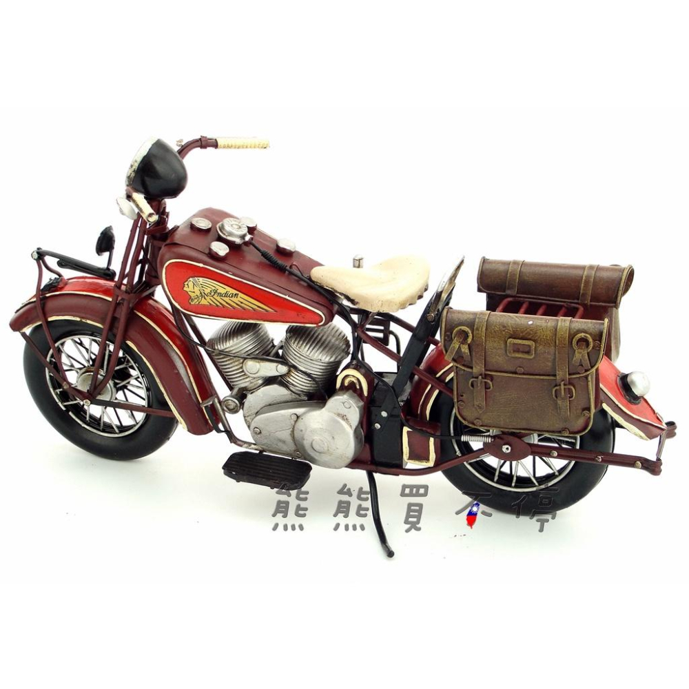 [在台現貨] 鐵製 手工 復古 鐵皮製 印地安 摩托車 Indian Motorcycle 1936年 重機模型-細節圖4