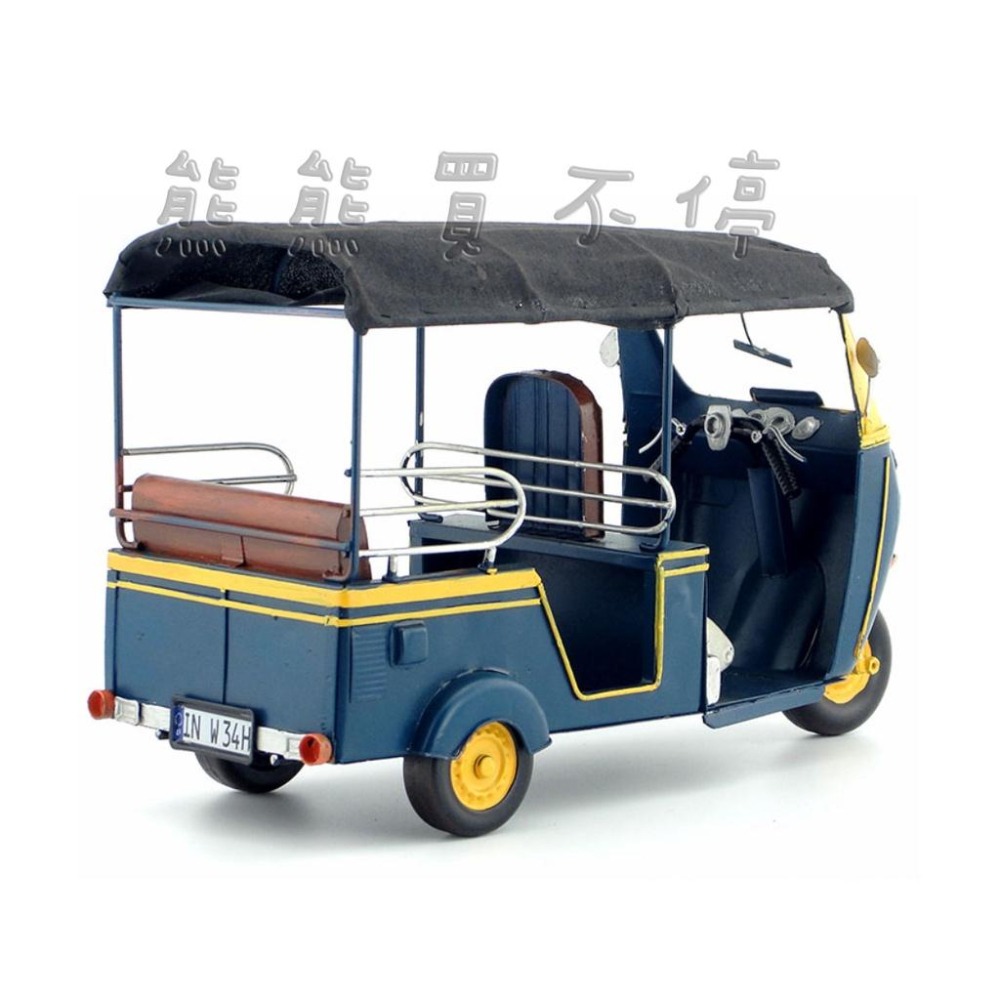 [在台現貨] 鐵製 泰國嘟嘟車 印度三輪摩托車 出租車 tuktuk 1948年 Vespa 計程車模型 泰式料理擺設-細節圖3