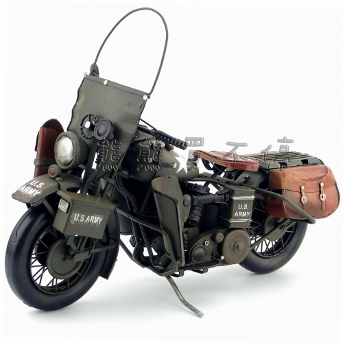 [在台現貨/精緻款] 鐵製 二戰美軍 Harley-Davidson WLA 哈雷 1942年 復古鐵製軍用摩摩托車