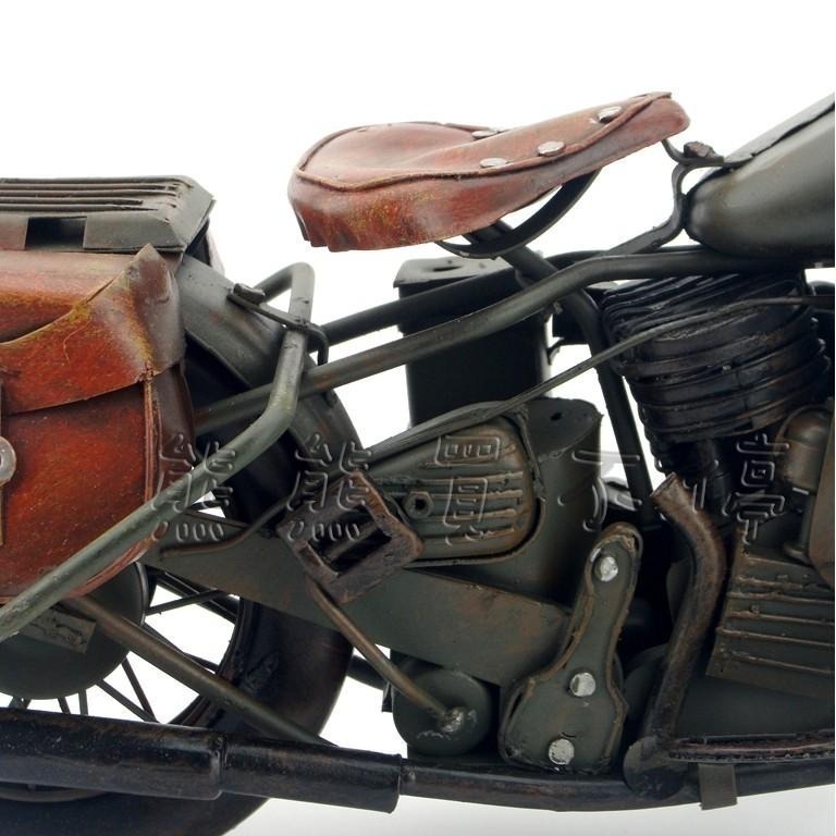 [在台現貨- 1/8 摩托車] 鐵製 二戰美軍 Harley-Davidson WLA 哈雷 1942年 復古鐵製摩托車-細節圖5