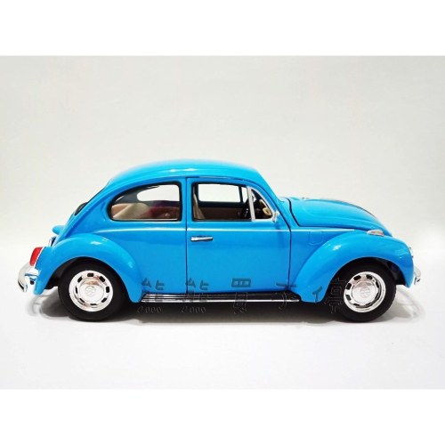 [在台現貨] 第一代 復古 金龜車 福斯 Volkswagen Beetle 1/24合金 汽車模型 - 藍色