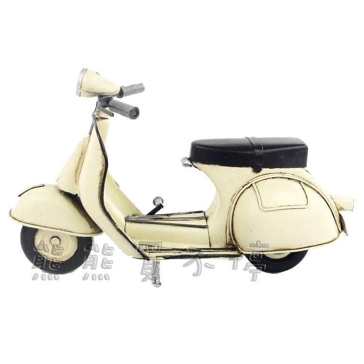 [在台現貨/精緻款] 偉士牌 Vespa 復古腳踏機車 1965年 義大利 白色 鐵製 摩托車模型 居家擺飾 送禮-細節圖2