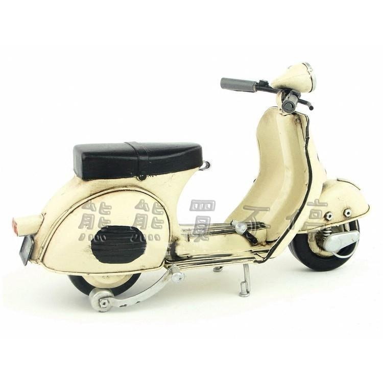 [在台現貨/精緻款] 偉士牌 Vespa 復古腳踏機車 1965年 義大利 白色 鐵製 摩托車模型 居家擺飾 送禮-細節圖3