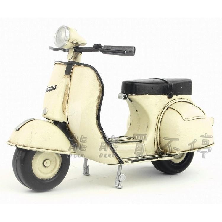 [在台現貨/精緻款] 偉士牌 Vespa 復古腳踏機車 1965年 義大利 白色 鐵製 摩托車模型 居家擺飾 送禮-細節圖4