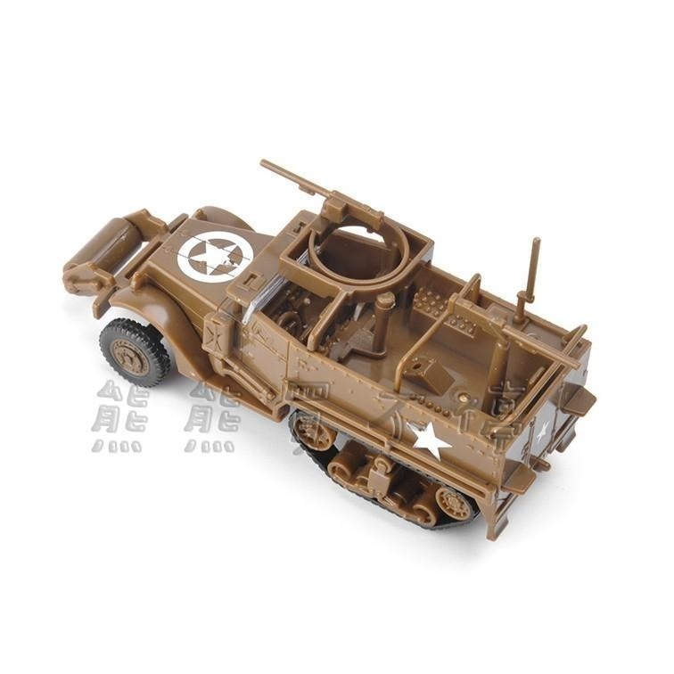 <在台現貨/拼裝車> 美軍 M3A1 半履帶 裝甲車 拼裝車 軍事模型 兩色可選 (沙漠色、軍綠色)-細節圖2