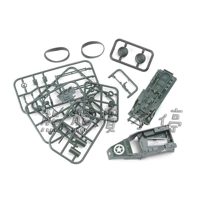 <在台現貨/拼裝車> 美軍 M3A1 半履帶 裝甲車 拼裝車 軍事模型 兩色可選 (沙漠色、軍綠色)-細節圖6