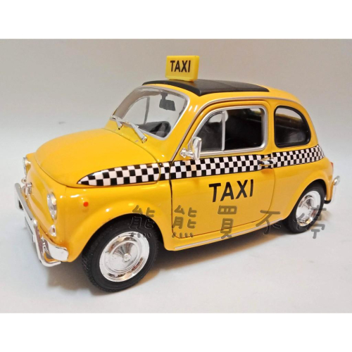 &lt;現貨&gt; 飛雅特 計程車 Fiat Nuova 500 1:24 仿真合金汽車模型 實物拍攝
