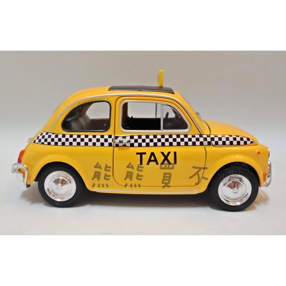 <現貨> 飛雅特 計程車 Fiat Nuova 500 1:24 仿真合金汽車模型 實物拍攝-細節圖3