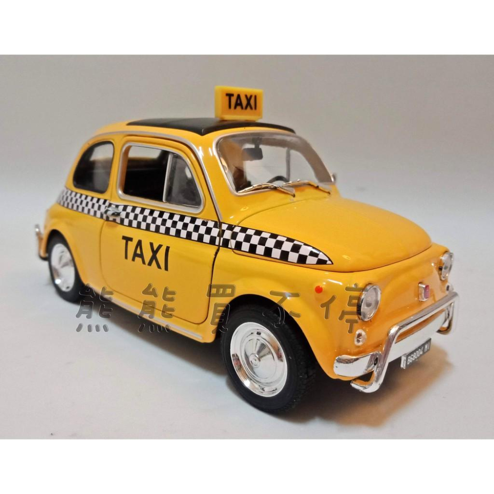 <現貨> 飛雅特 計程車 Fiat Nuova 500 1:24 仿真合金汽車模型 實物拍攝-細節圖6