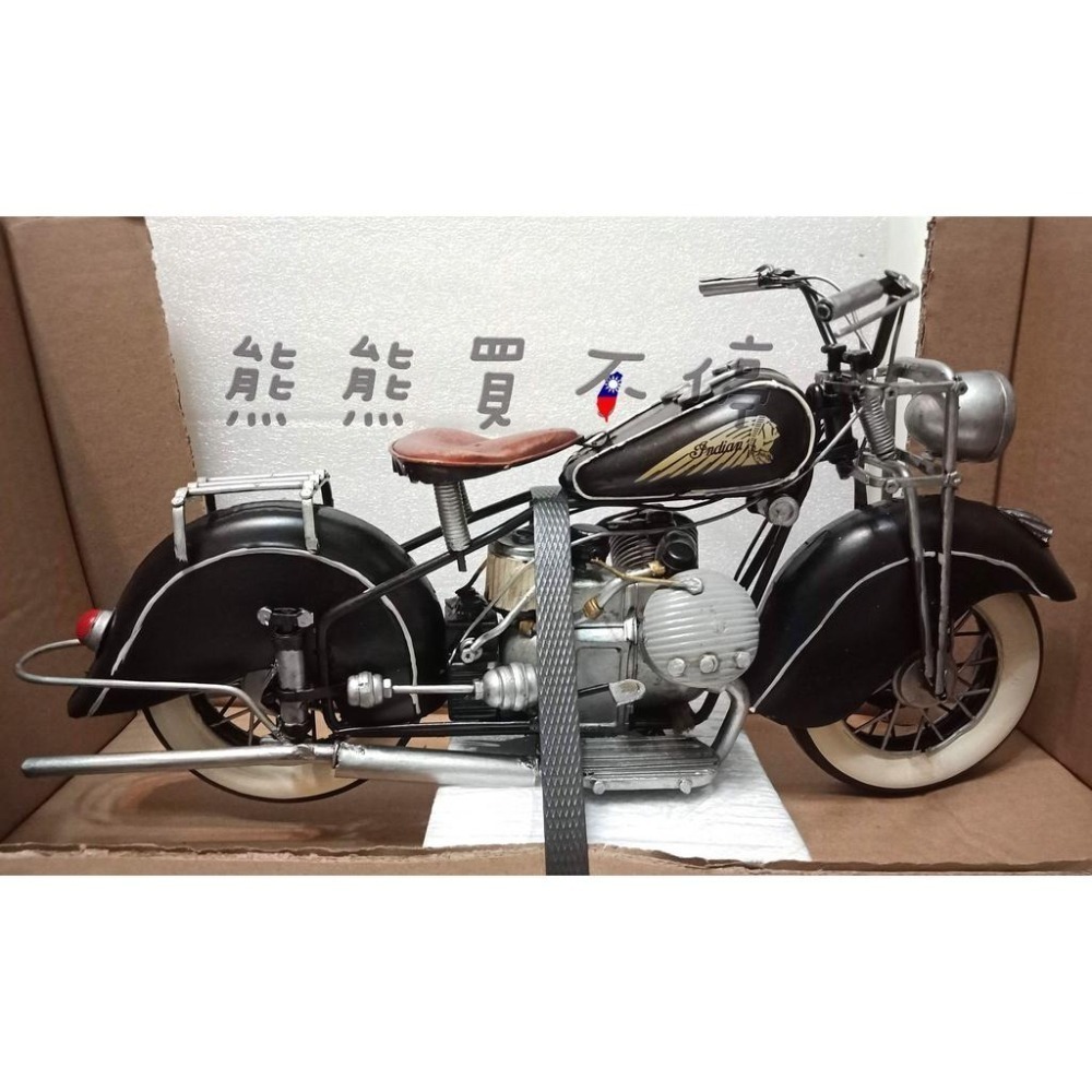 [在台現貨/超推!! 1/8 摩托車] 鐵製 手工 復古 鐵皮製 印地安 841 摩托車 1944年 重機模型-細節圖5