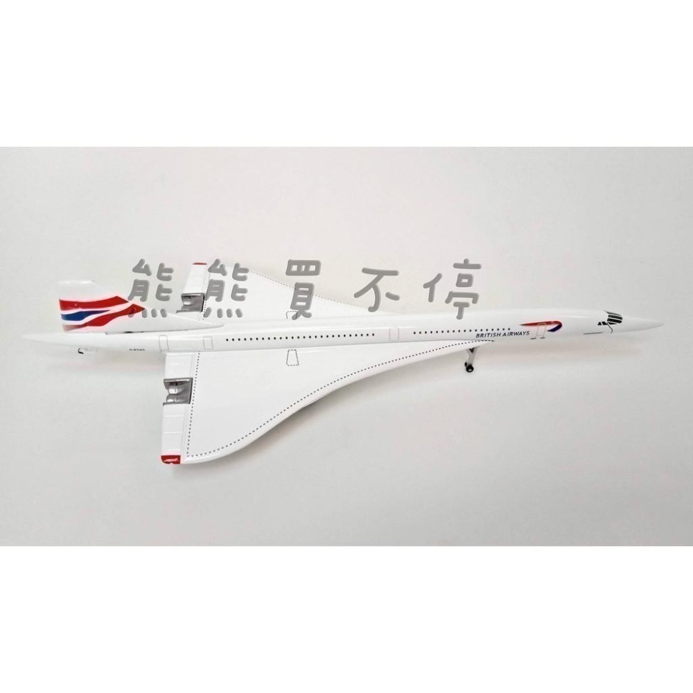 <在台現貨/精細> schuco GeminiJets 英航超音速協和客機 1/400 合金飛機模型 送展示架-細節圖2