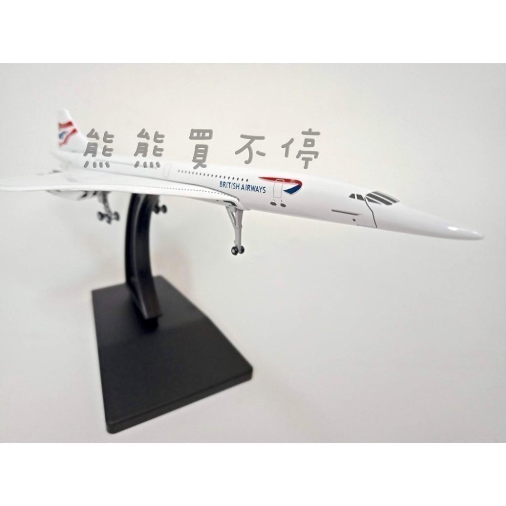 <在台現貨/精細> schuco GeminiJets 英航超音速協和客機 1/400 合金飛機模型 送展示架-細節圖4