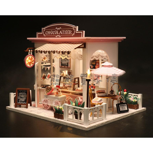 &lt;現貨&gt; DIY小屋 可可的奇思妙想 巧克力店 含防塵罩+音樂機芯 生日禮物 交換禮物 情人節禮物