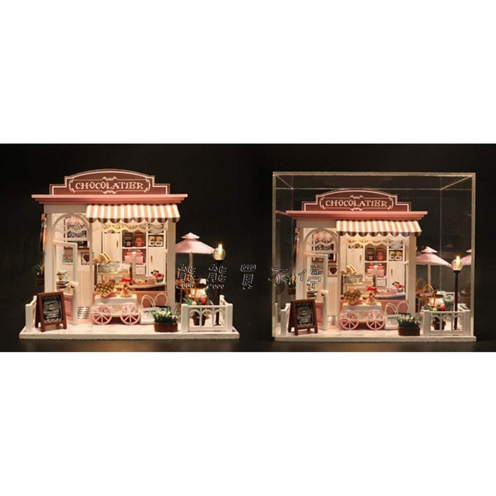 [在台現貨] DIY小屋 可可的奇思妙想 巧克力店 含防塵罩+音樂機芯 生日禮物 交換禮物 情人節禮物-細節圖3